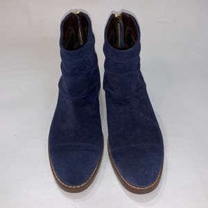 Cole Haan bootie back zip blue suede